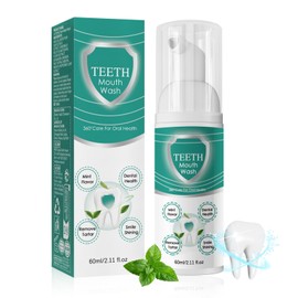 HASAIKA Schaum Zahnpasta, Teeth Mundwasser, Zahnaufhellendes Mundwasser,Mundpflege Zahnpasta,Tiefenreinigung der Zähne Teeth Total Care Mundwasser