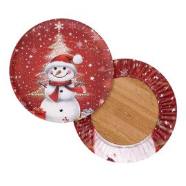 YUVAMAGIMO Snowmen Christmas Bar Stool Covers Round Waterproof and Non-Slip Bar Stool Seat Covers Removable and Washable Bar Stool Chair Covers for Indoor and Outdoor Party Club Decor