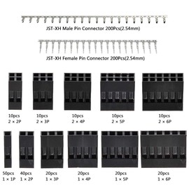 ARCELI 620 Pieces 2.54 mm Pitch SM Housing Connector Male Female Crimp Pins Adapter Assortment JST Connector Kit