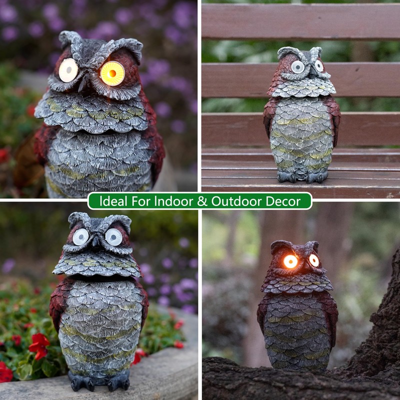 YZYOE LED Solar Nodding owl Light, Outdoor Atmosphere Decoration Light,