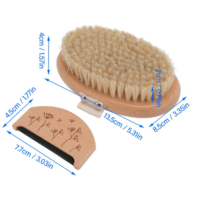 2PCS Set Sweater Cleaning Shaver Set Oval Beech Wood Bristle