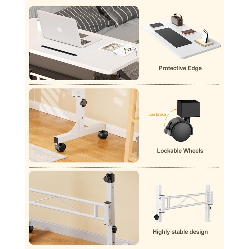 Small Standing Desk Adjustable Height, Mobile Stand Up Desk with