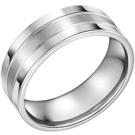 Willis Judd Mens Ring In Wooden Box 7mm Titanium Wedding Band Ring for Men Engagement Ring Comfort Fit Size Q