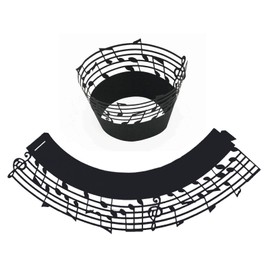 50x Music Notes Cupcake Topper Wrappers Case Cupcake Paper Liner Birtyday Party (Black)