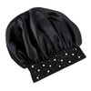 YeeMan Hair Bonnet Glittering Pearls and Rhinestones Satin Bonnet Wide