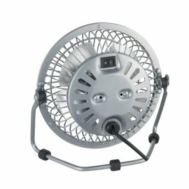 MAINSTAYS 4 INCH METAL MINI 360 DEGREE USB PERSONAL DESKTOP FAN, SILVER *NEW
