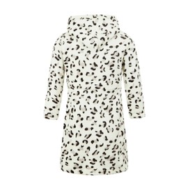JZLPIN Unisex Baby Hooded Bathrobe Kids Flannel Pajamas Dressing Gown for Boys Girls Leopard 6 Years