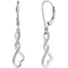 Miaofu 18K White Gold Plated Earrings Silver S925 Hanging Women's Simulated Diamond Hanging Long Infinity Earrings Silver S925 with 5A Zirconia Crystal, Sterling Silver, Cubic Zirconia