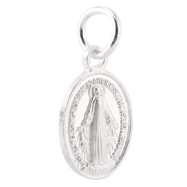 Virgin Mary Medal Silver, 925 Silver Ring Virgin Mary Necklace Christian Jewellery Oval Medallion Medal Pendant Necklaces