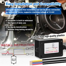 Car Horn Controller | Car Sound Tuner Speaker Controller - Electric Horn Speaker Sound Control Unit with 8 Sound Effects for Car SUV Truck