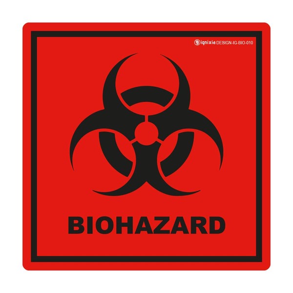Biohazard Stickers- 5.5" x 5.5" Biohazard Labels (Pack of 10)