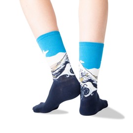 Hot Sox Women's Trouser Socks - Katsushika Hokusai - Great Wave, sock size 9-11