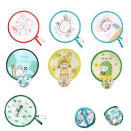 Gativs Japanese Style Round Folding Fan, Pack of 7, Foldable Hand Fan, Round Fan, Round Folding Hand Fan, Japanese Decoration, Portable Hand Fan for Home Decoration, Weddings, Party