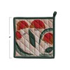 Creative Co-Op 8" Square Quilted Cotton Pot Holder with Mushrooms,