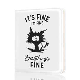 Womens Wallet, RFID Small Slim Wallet for Women, Cute Bifold Leather Pocket Credit Card Holder Ladies Mini Purse with Zipper Coin Pocket & ID Window, Fine Cat