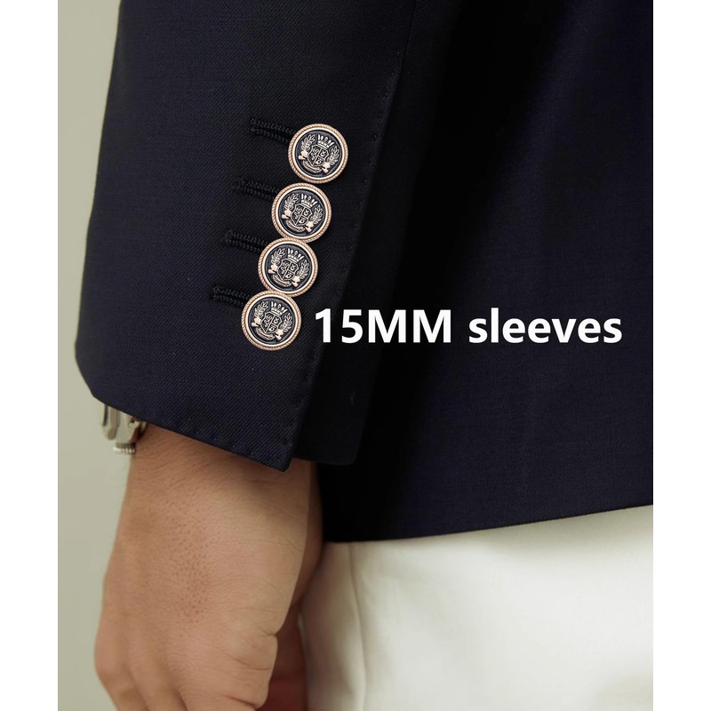 14Pieces Black Gold Metal Blazer Buttons 20MM 15MM Set for