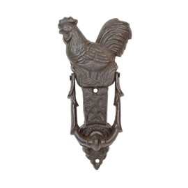 Rustic Cast Iron Farmhouse Rooster Door Knocker - Vintage Style Door Decor for Home, Garden, Barn, and Cottage