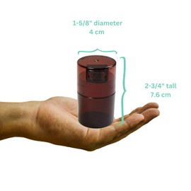 Vitavac - 5g to 20 grams Airtight Multi-Use Vacuum Seal Portable Storage Container for Dry Goods, Food, and Herbs - Coffee Tint