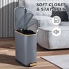 SYNCVIBE Slim Bathroom Trash Can Foot-Operated Stainless Steel Garbage Can