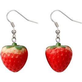 1Pair Strawberry Earrings Sweet Ladies Favor Sweet Fruit Design Accessories Red Useful and Practical, Jewelry
