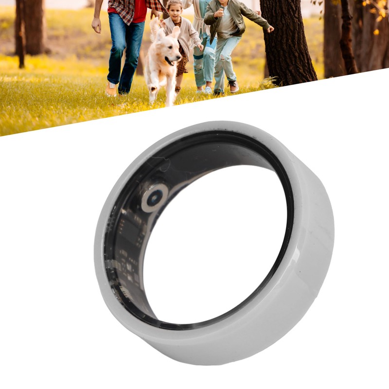 Smart Ring White BT IP68 Waterproof Rechargeable Pedometer Sleep Tracking