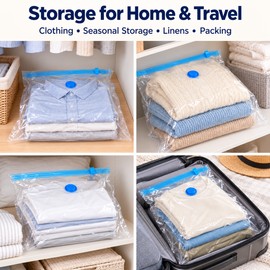 Vacuum Storage Bags for Clothing & Bedding – Transparent Compression Bags for Home Organization and Travel