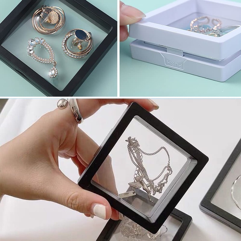 XiXiRan 3D Floating Display, 6 Display Box Jewellery, Coin Frame,