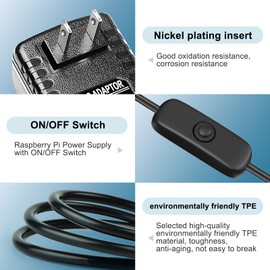 5V 2.5A 3 A Raspberry Pi Power Supply Adapter for Raspberry Pi 3 B+, Pi 2 B, Pi Zero, Pi Model A A+, Model B B+ DC Power Cord Charger