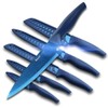 Wanbasion Blue Professional Kitchen Knife Chef Set, Stainless Steel, Dishwasher