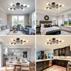 Rviezza 6-Lights Semi Flush Mount Modern Ceiling Light Fixture, Industrial