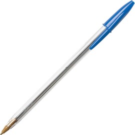 30 x Bic Cristal Xtra-Smooth Round Stic Ballpoint Pens - 35% Smoother Writing | 1.0mm Medium Point Nib for Bright, Colourful, Vivid Writing | Blue Colour Ink | Perfect for Home, School & Office
