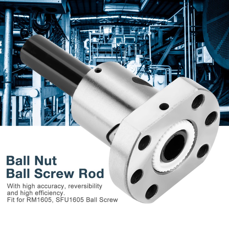 16mm Bearing Steel Flanged Ball Screw with Ball Nut For
