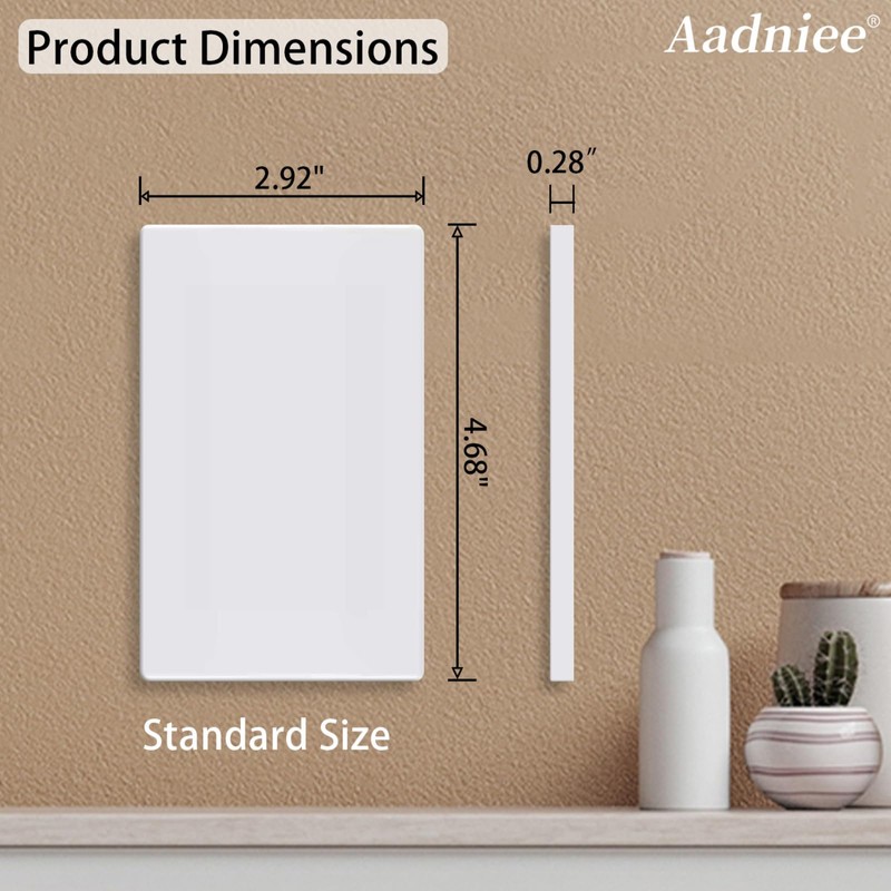 Aadniee Screwless Blank Wall Plates, 1-Gang Child Safe No Device