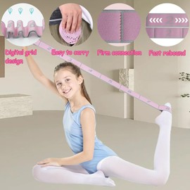 Pack of 2 Yoga Stretching Straps, 8 Loop Resistance Bands, Yoga Stretch Strap, Youth Gymnastics Stretch Bands, Exercise Bands, for Yoga, Pilates, Stretching