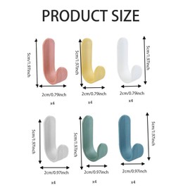 RJFUJP 24 Pcs Stick on Hooks, Small Stick on Hooks, Stick on Hooks Small, Stick on Hooks Heavy Duty, Strong Stick on Hooks for Hanging Kitchen Utensils, Handbags, Umbrella, Keys, Etc.