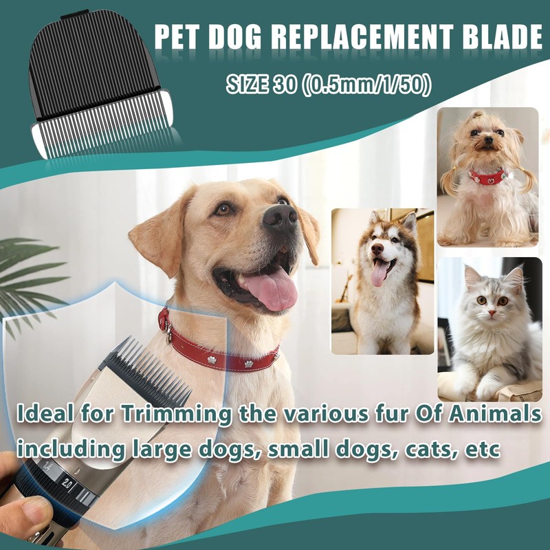 YAZIYIR 3 Pack Stainless Steel Dog Replacement Blades Compatible with