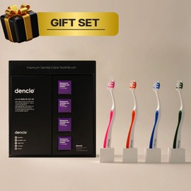 Dencle Holiday Housewarming Gift Set 4 toothbrushes + 4 diatomaceous earth holders All-in-one oral care implant tartar management / 덴클 명절 집들이 선물세트 칫솔4개+규조토홀더4개 올인원 구강케어 임플란트 치석관리
