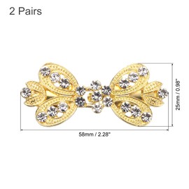 QUARKZMAN Pack of 2 Vintage Pullover Clips, Cape Closure, Retro Cardigan Clips, Epaulettes Closure, Dress, Shirt, Brooch Clip for Women (Gold), Metal