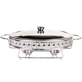 jinsongdafa Casserole Dish 13" x 9" Glass Baking Dish with Stainless steel Lid and rack, Silver oval 2.5 Qt Large Baking Pan For Casserole & Lasagna, Microwave Dishwasher Freezer Oven Safe