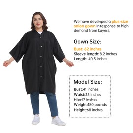 PERFEHAIR Salon Client Gown Capes - Plus Size Hair Coloring Wrap Kimono Style for Women & Men, Hair Stylist, Dog Grooming Smock with 2 Pockets, 5 Snap Closures, Lightweight & Soft