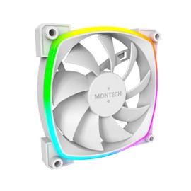 Montech AX 120 ARGB Fan – 1600PWM, High-End Durability, Silent Performance, and Stunning ARGB Design (120mm, White)