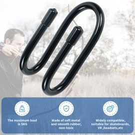 Bow Hanger Display Flexible Archery Rack Bow Wall Mount Holder Wall Hook Stand for Your Bow, Rubber Protection and No Scratches