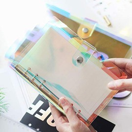 6 Holes Rainbow PVC Personal Organizer, Binder, 6 Holes, Planner, Loose Leaf Binder Notebook, Office School Supplies Notebook, Includes Bodan, A6
