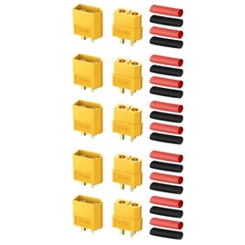 YMS PARTS [10 Pairs Total 20 Pieces] XT60 Connector Pair XT60 Connector Plug for RC Car with Heat Shrink Tube (10)