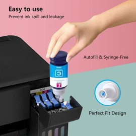 LNKCOS 500ML Sublimation Ink for Epson ET-2400 ET-2800 ET-2803 ET-2840 ET-2720 ET-2750 ET-2760 ET-2850 ET-3830 ET-3850 ET-4700 ET-2820 ET-4800 ET-4850 ET-15000 F170 (ICC-Free/Syringe-Free)