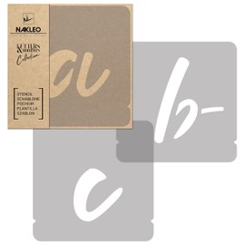 NAKLEO 42 Pcs Letters & Numbers Plastic Stencils for Crafts Reusable 7cm / 2.8 inch, Letter Stencils for Painting, Alphabet Stencils, Template Art, Wall, Wood, Fabric - Handwriting Small