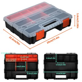 Cisolen Tool Organiser Sortmaster Assortment Box 22 compartments Storage Box for Screws Nuts Tools Small Parts Sorting Box