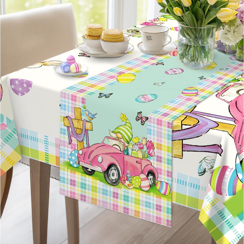 Arquiel Easter Gnome Table Runner, Spring Table Runner 33 x