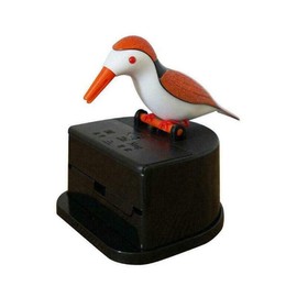 Little Bird Toothpick Dispenser, Push Type Toothpick Bird Dispenser, Woodpecker Toothpick Dispenser, Table Toothpick Case Storage, Toothpick Holder, ABS Material (Orange)