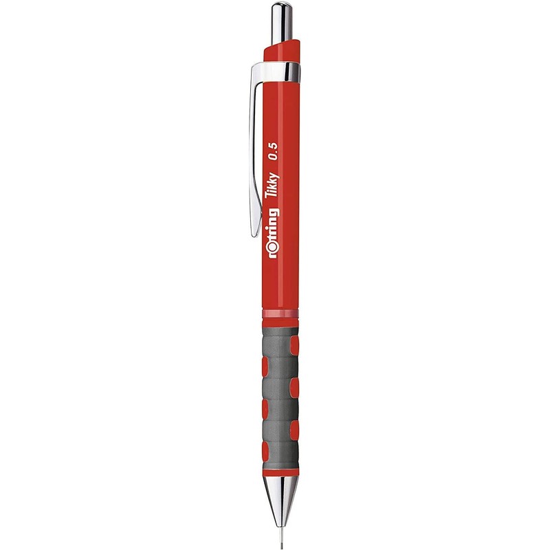 rOtring Tikky Mechanical Pencil Red Barrel + 12 Refills HB